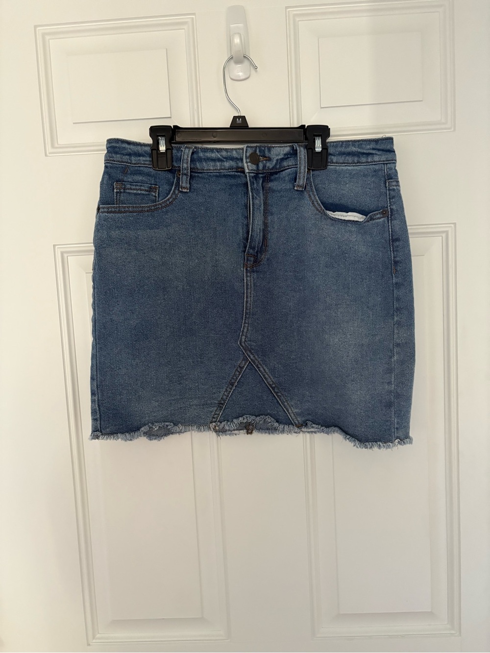 Mossimo Supply Co. Blue Denim Mini Skirt with Raw Hem